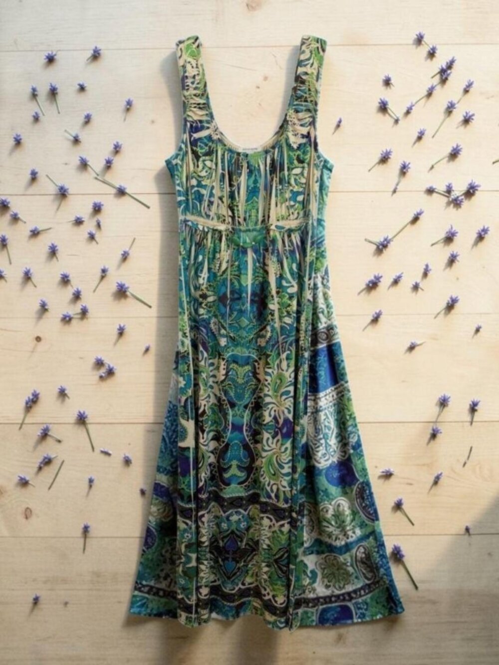 Boston Proper‎ Women's Maxi Dress Sleeveless Boho Paisley S USA Made Summer